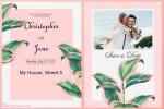 Pink & Green Wedding Invitation Cards Online