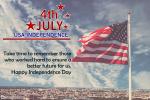 America Independence Day Greeting Card With Flag