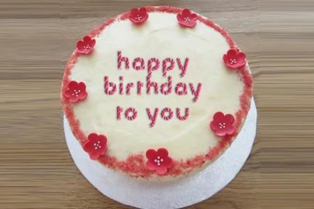 Birthday cake with text online