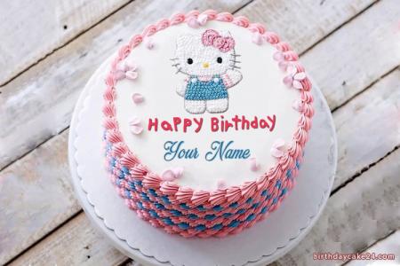 Lovely Hello Kitty Birthday Cake With Name