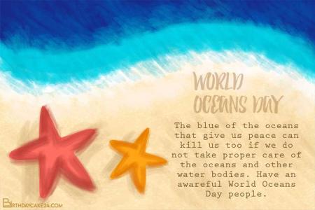 Personalize World Ocean Day 2023 Greeting Cards