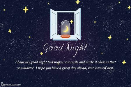 Free Good Night Cards With Starry Sky