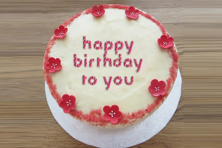 Birthday cake with text online