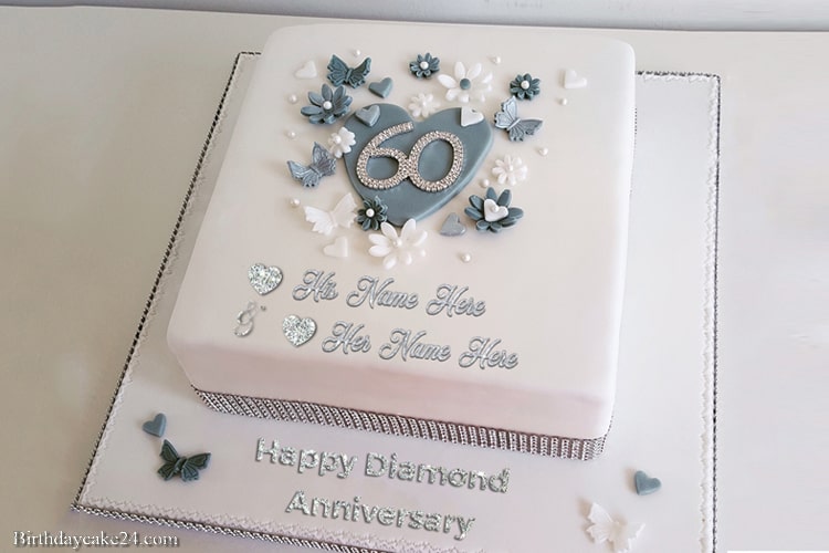 Happy 60th Wedding Anniversary Cake With Name Free Download