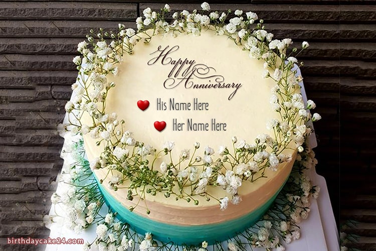 Happy Anniversary Cake With Name Online Free