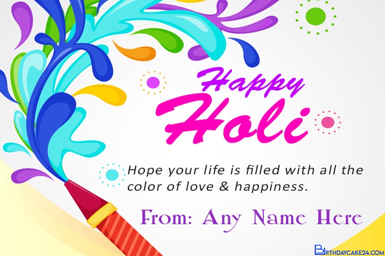 Holi Card for Best Friends With Name Edit