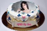 Happy birthday cake photo frame