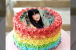 Color birthday cake photo frame