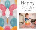 Photo Frame Happy Birthday With Glitter Balloon