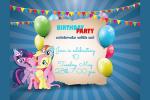 Birthday Invitation Card With Little Pony
