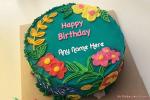 Write name on Colorful Flowers Birthday Cake