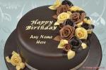Chocolate Rose Birthday Cake With Name Edit