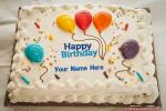Happy Birthday Cake With Colorful Balloons With Name Edit