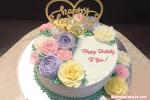 Colorful Flowers Happy Birthday Cake With Name