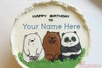 We Bare Bears Birthday Cake With Name For Kids