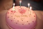 Pink Heart Candle Birthday Cakes With Name Edit