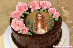 Best Online Flower Chocolate Cake With Photo Frame