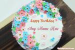 Little Flower Birthday Cake With Name Editor