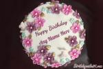 Happy Birthday Colorful Flower Cake With Name Editor