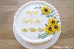 Beautiful Sunflower Birthday Cake With Your Name