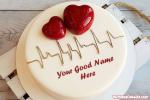 Write Your Name On 3D Heart Birthday Cake