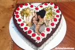 Photo on Heart Birthday Cake For Sweetheart
