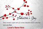 Write Name On Happy Valentine's Day Wishes Card
