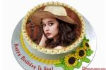 Sunflower Birthday Cake With Photo Frame Edit