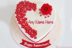Red Rose Anniversary Cakes With Name Generator