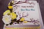Yellow Flower Birthday Cake With Name Editing