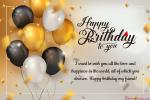 Golden Balloons Birthday Wishes Card Online Free