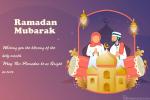Muslim Family Greeting With Ramadan Kareem Card