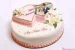 Write Name and Photo Wedding Anniversary Cake