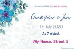 Make Wedding Invitation Card With Blue Flowers