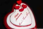 Decorated Heart Anniversary Cake For Lover With Name
