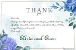 Blue Floral Wedding Thank You Card Template Free Download