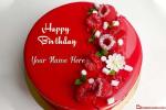 Write Name On Red Birthday Cake With Name Generator
