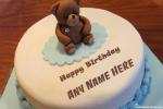 Teddy Bear Birthday Cake With Name Editing