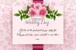 Send Pink Flower Congratulations Card for Wedding Day