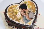 Personalize Photos on Romantic Heart Birthday Cakes