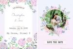 Handdrawn Floral Wedding Invitation Card With Photo Edit