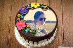 Happy Flower Chocolate Birthday Cake By Photo Online