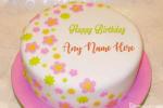 Print Name on Flower Birthday Cake Online
