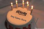 Decorated Birthday Cake With Candles With Name On It