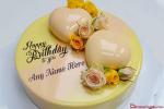 Yellow Flower Decorated Birthday Cake With Name