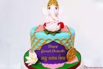 Ganesh Chaturthi Wishes Cake With Name Editor