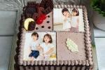 Happy Birthday Cake With Double Photo Frame