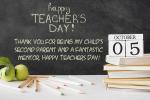 World Teacher's Day Greeting Card With Chalkboard