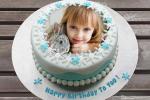 Lovely Birthday Cake With Snowflake With Name And Photo Editor