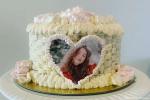 Photo On Heart Shaped Butter Cream Birthday Cake